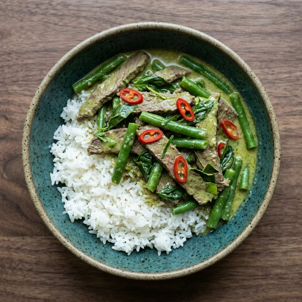 Green Curry Beef with Green Beans