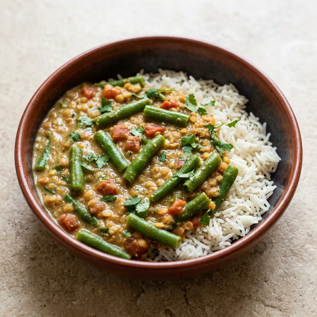 Green Curry Lentil Korma with Green Beans