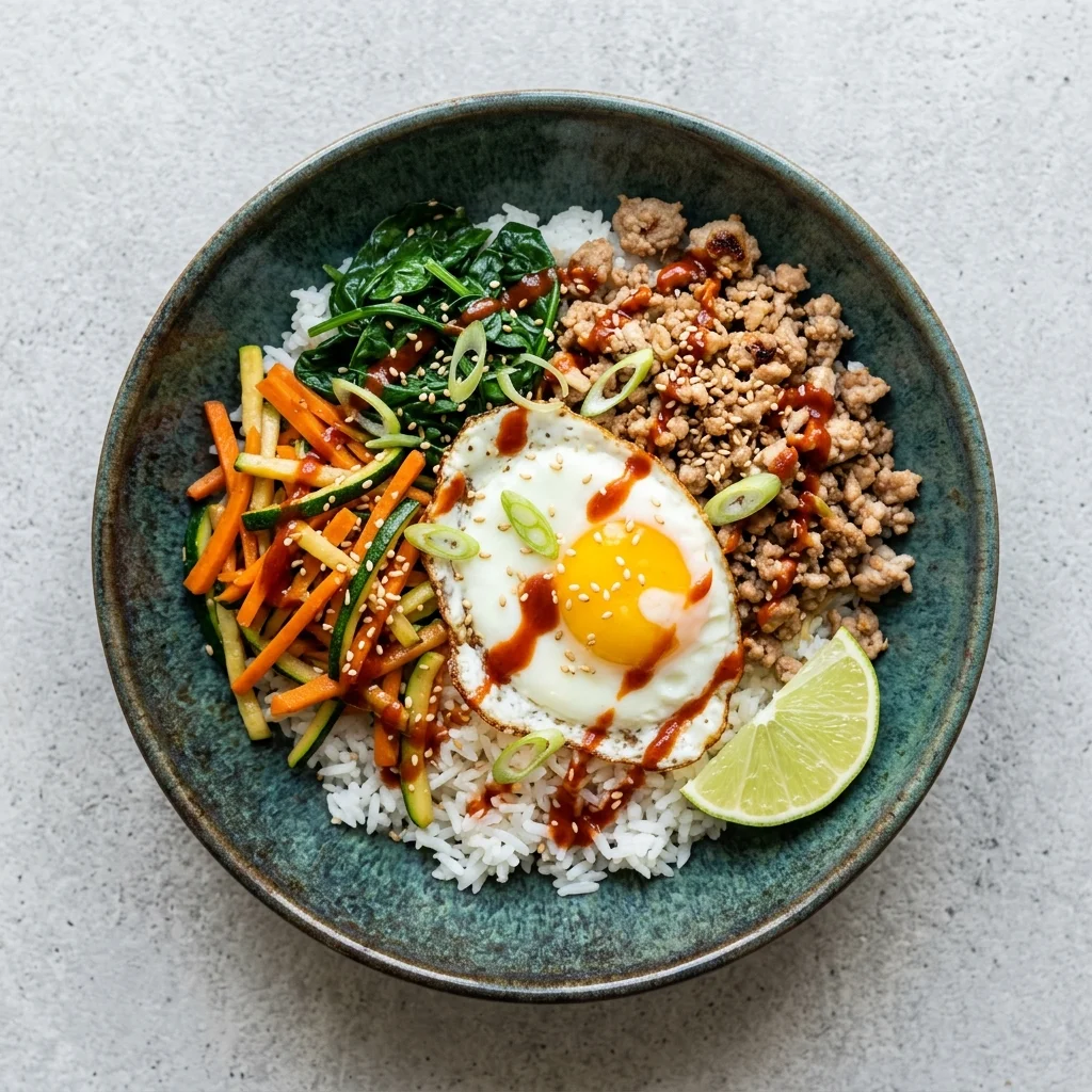 Lemongrass Coconut Pork Bibimbap with Lime