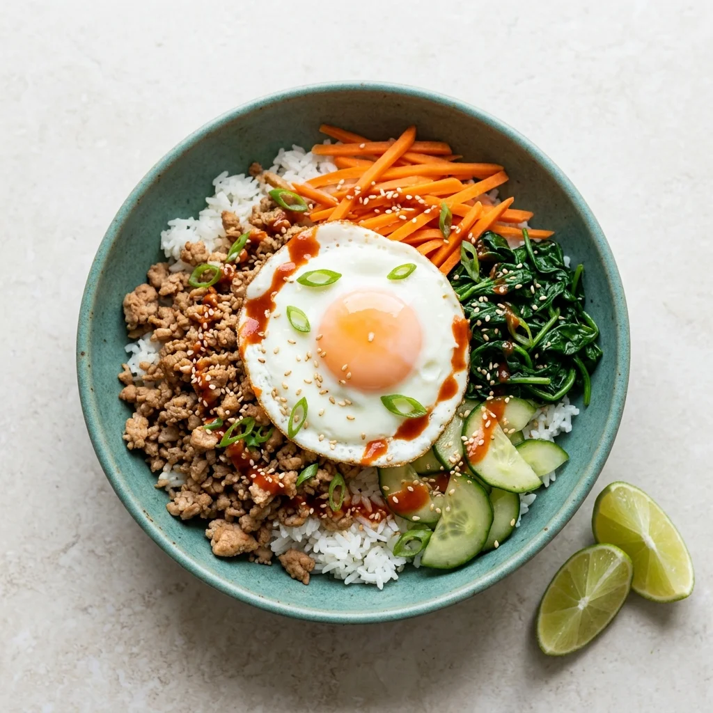 Lemongrass Coconut Turkey Bibimbap with Lime