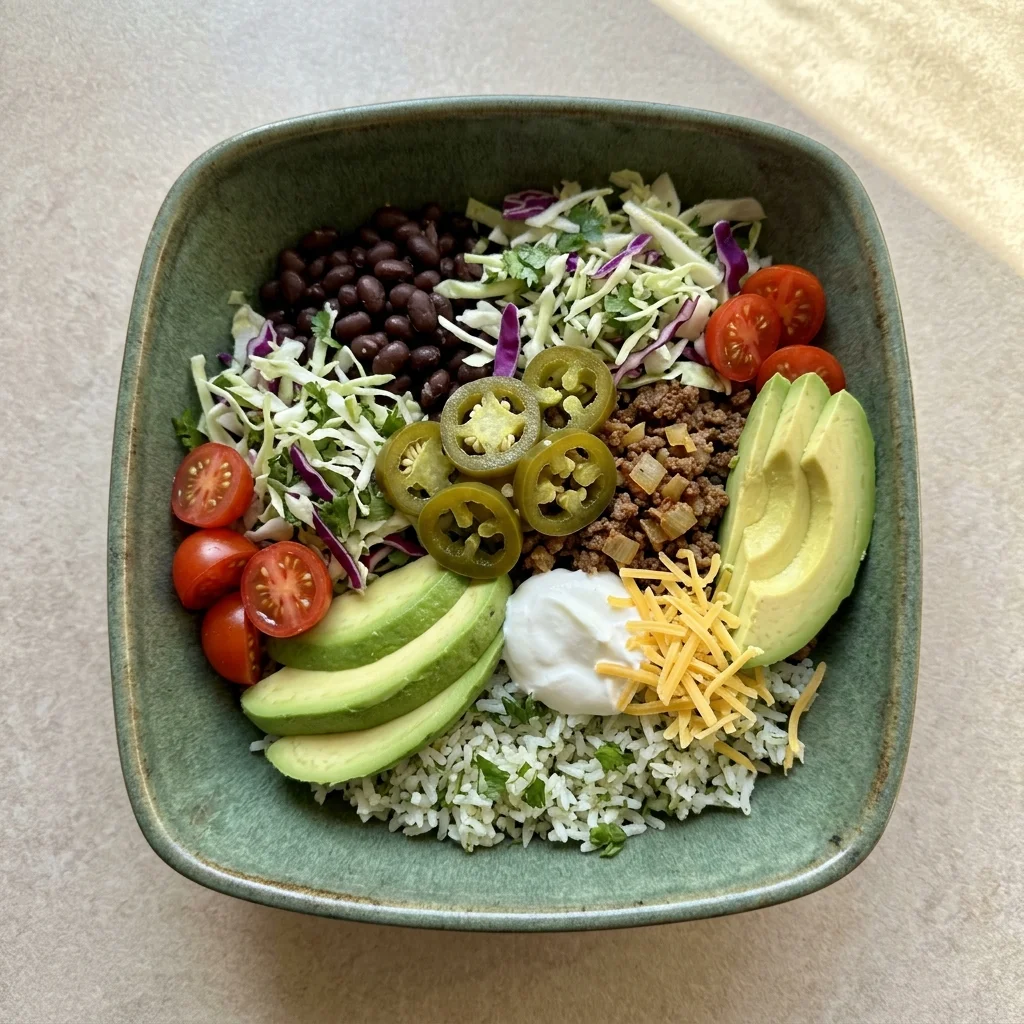 Pickled Jalapeño Beef Burrito Bowls with Cilantro Slaw