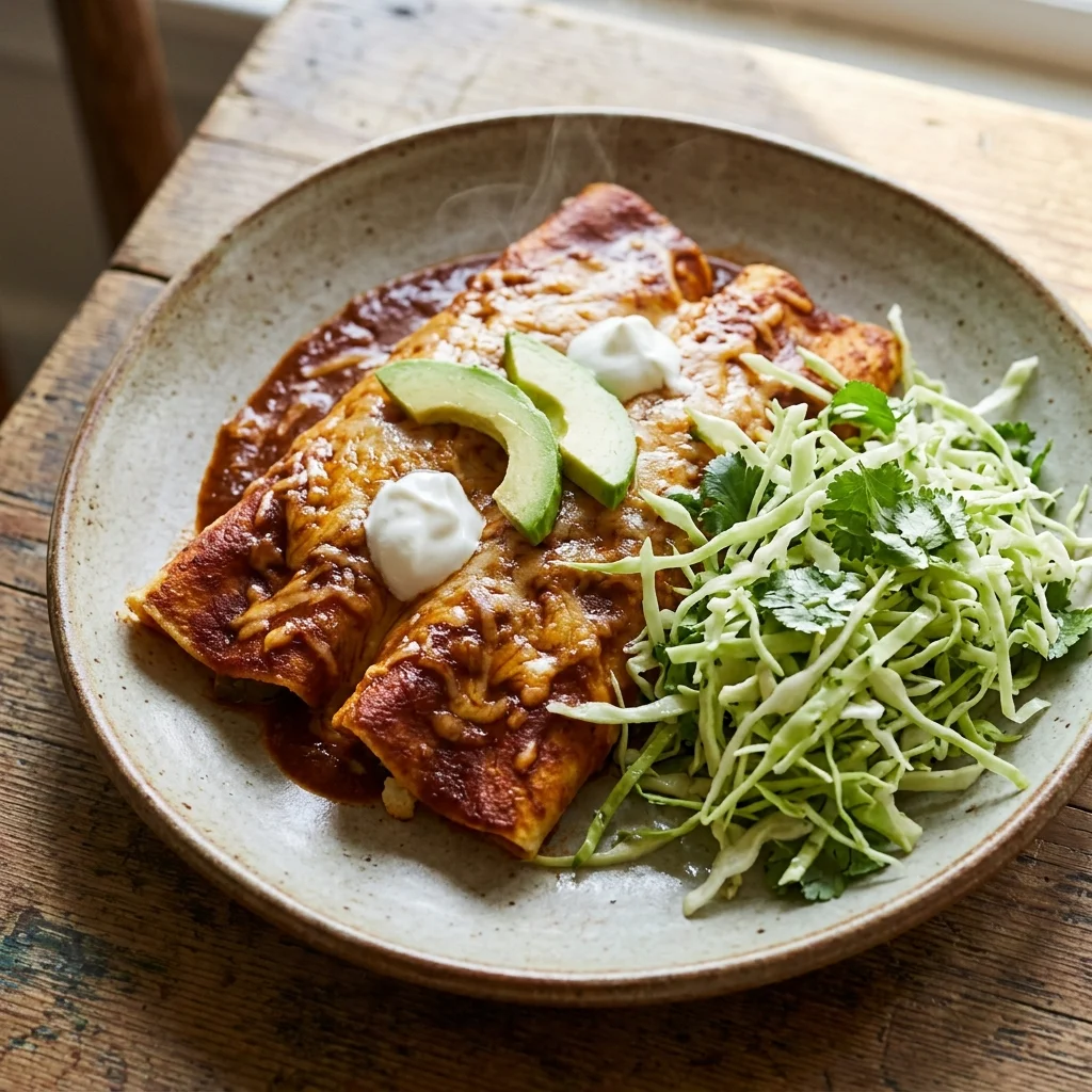 Pickled Jalapeño Cauliflower Enchiladas with Cilantro Slaw