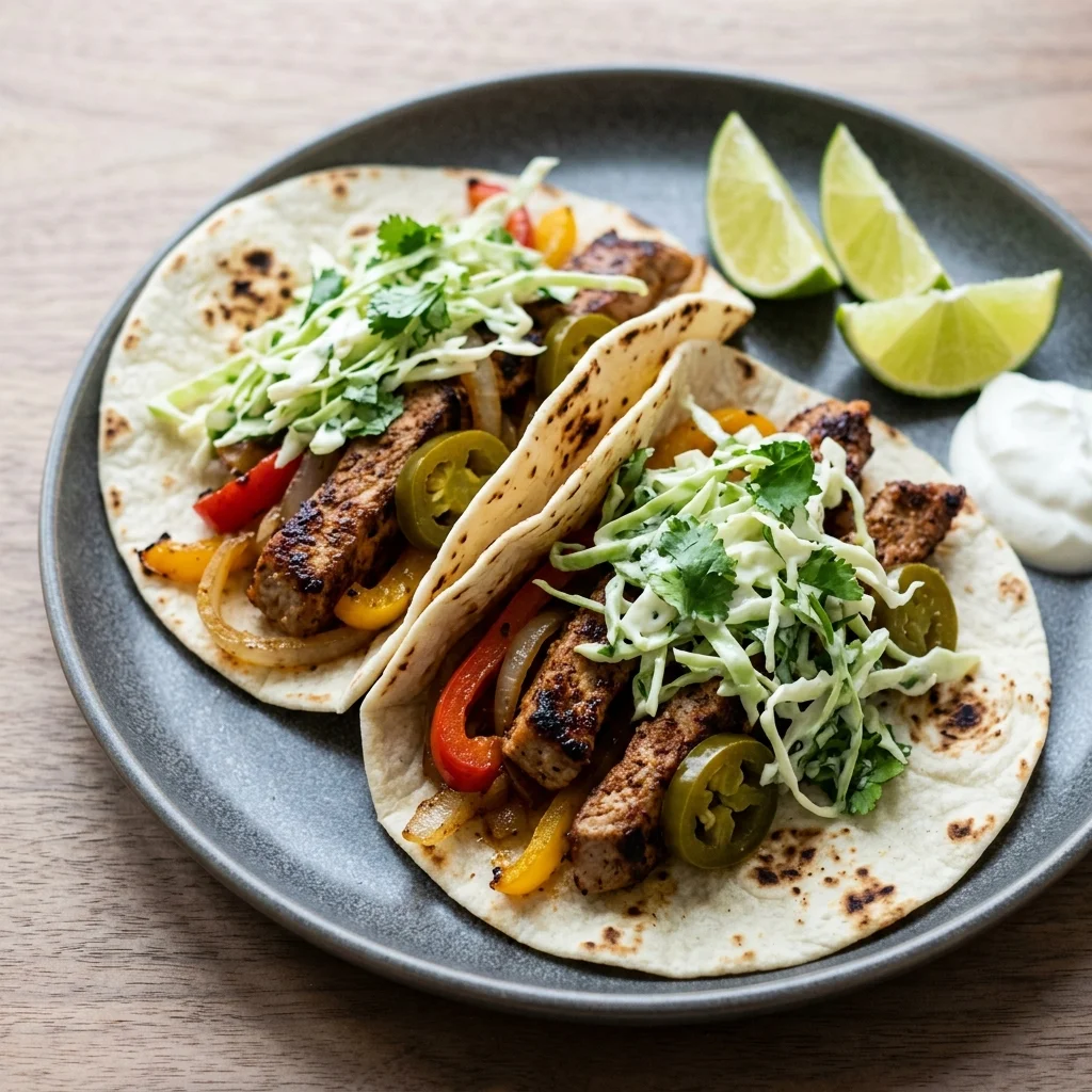 Pickled Jalapeño Pork Fajitas with Cilantro Slaw