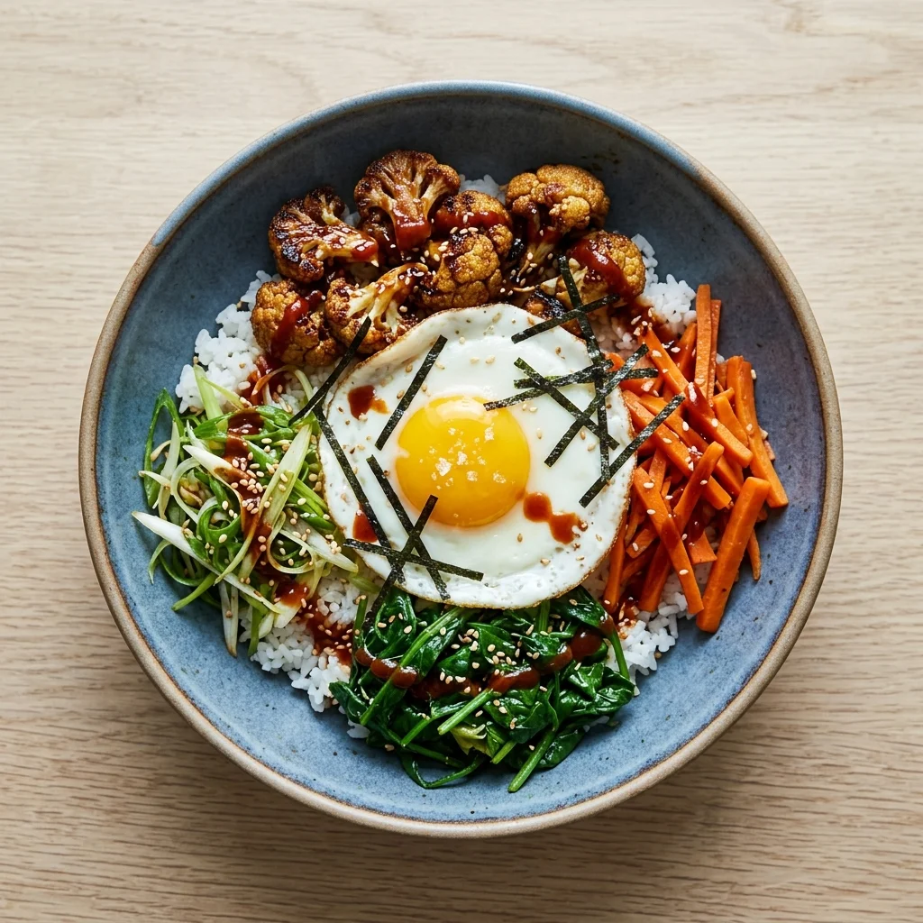 Teriyaki Cauliflower Bibimbap with Sesame Scallions