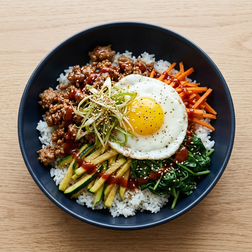 Teriyaki Turkey Bibimbap with Sesame Scallions
