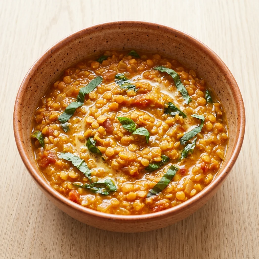 Red Curry Lentil Korma with Fresh Basil