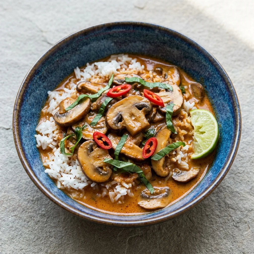 Thai Red Curry with Mushrooms and Basil