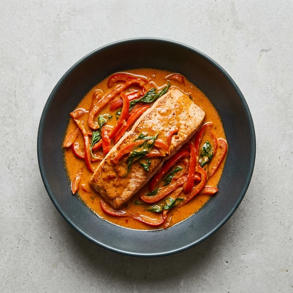 Thai Red Curry Salmon with Basil