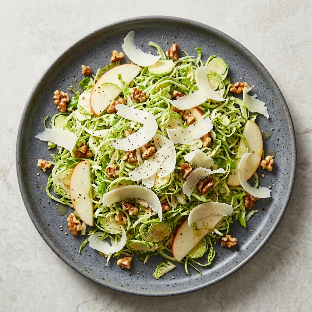 Shaved Brussels Sprouts with Apple and Pecorino