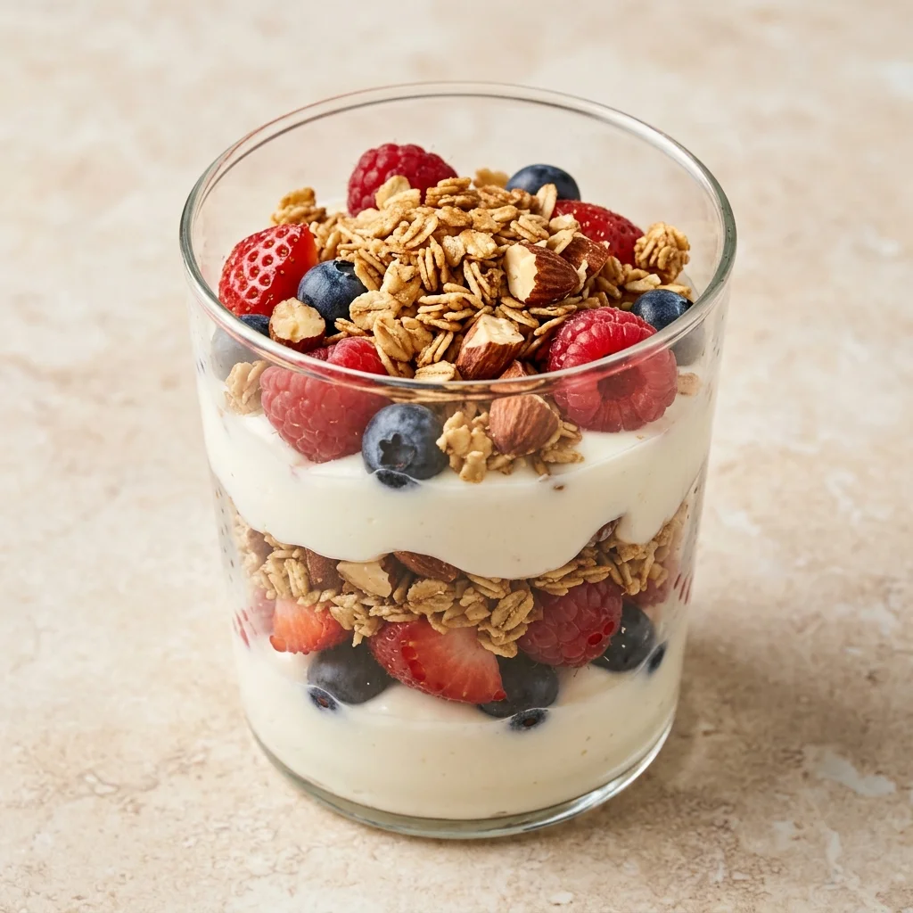 Greek Yogurt Parfait with Granola and Berries