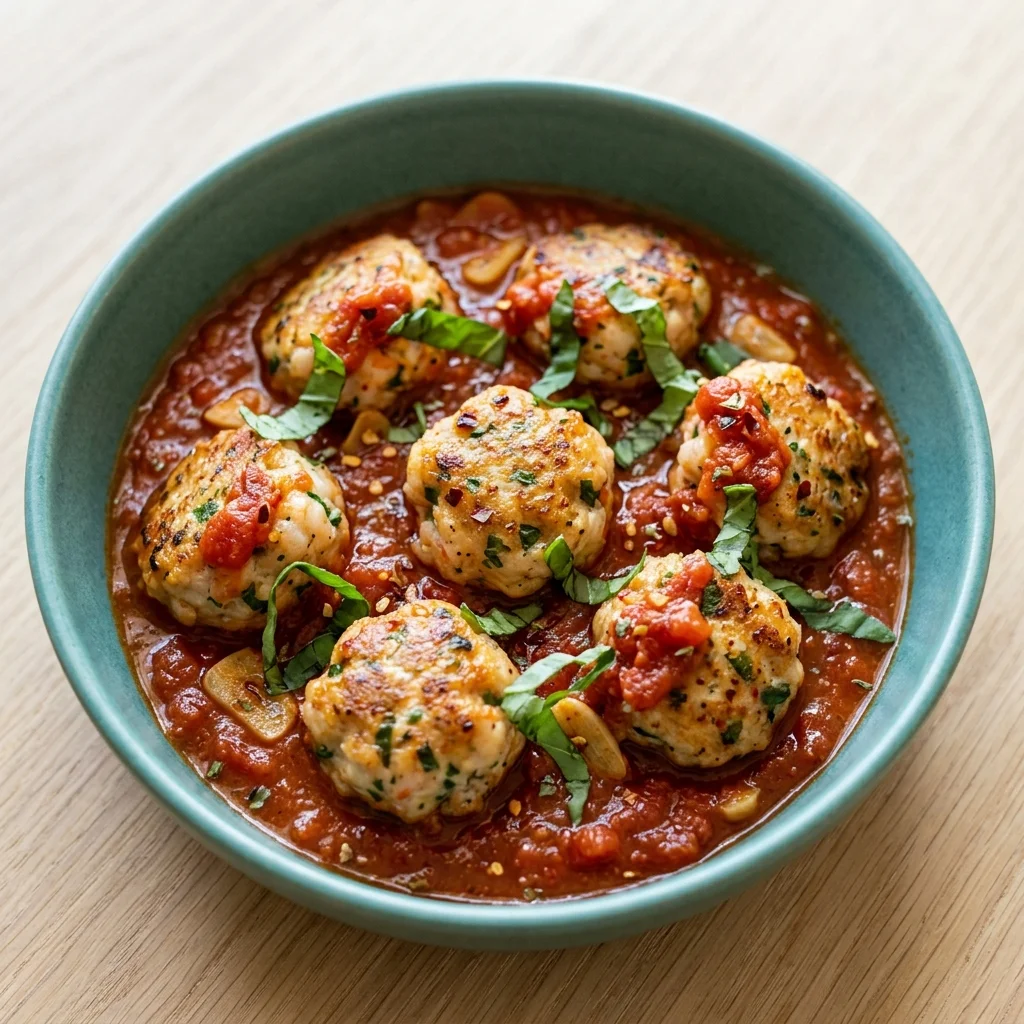 Gluten Free Italian Shrimp Meatballs in Marinara