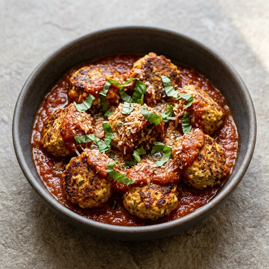 Gluten Free Italian Tofu Meatballs in Marinara