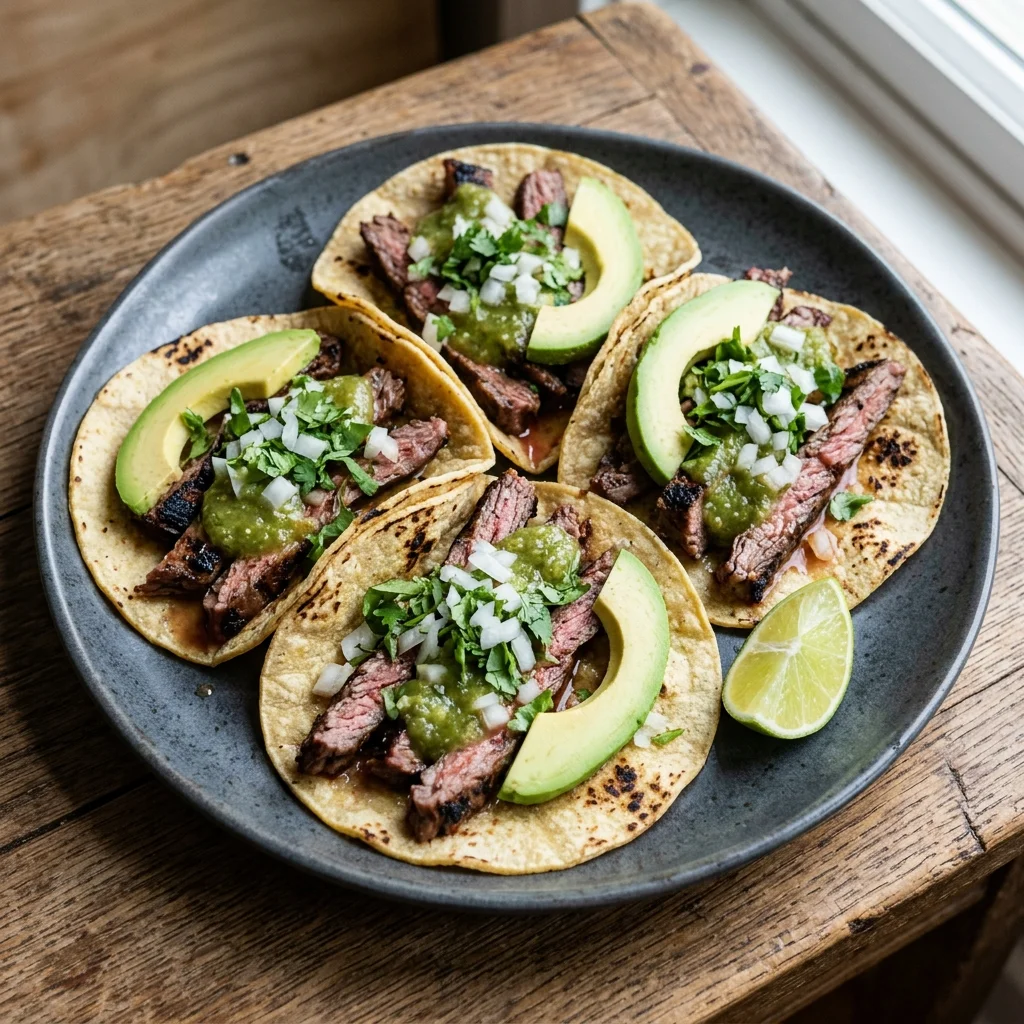 Gluten Free Salsa Verde Steak Tacos