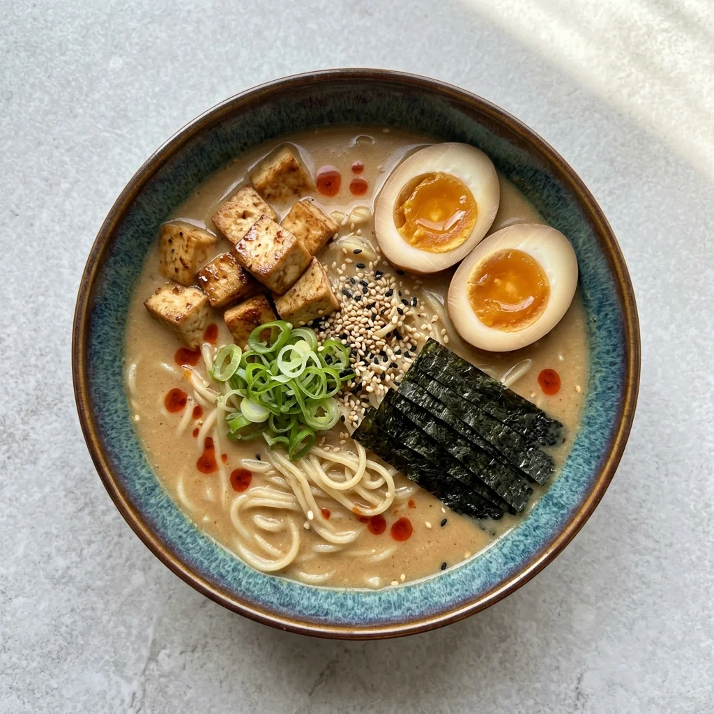Dairy Free Creamy Miso Ramen with Tofu