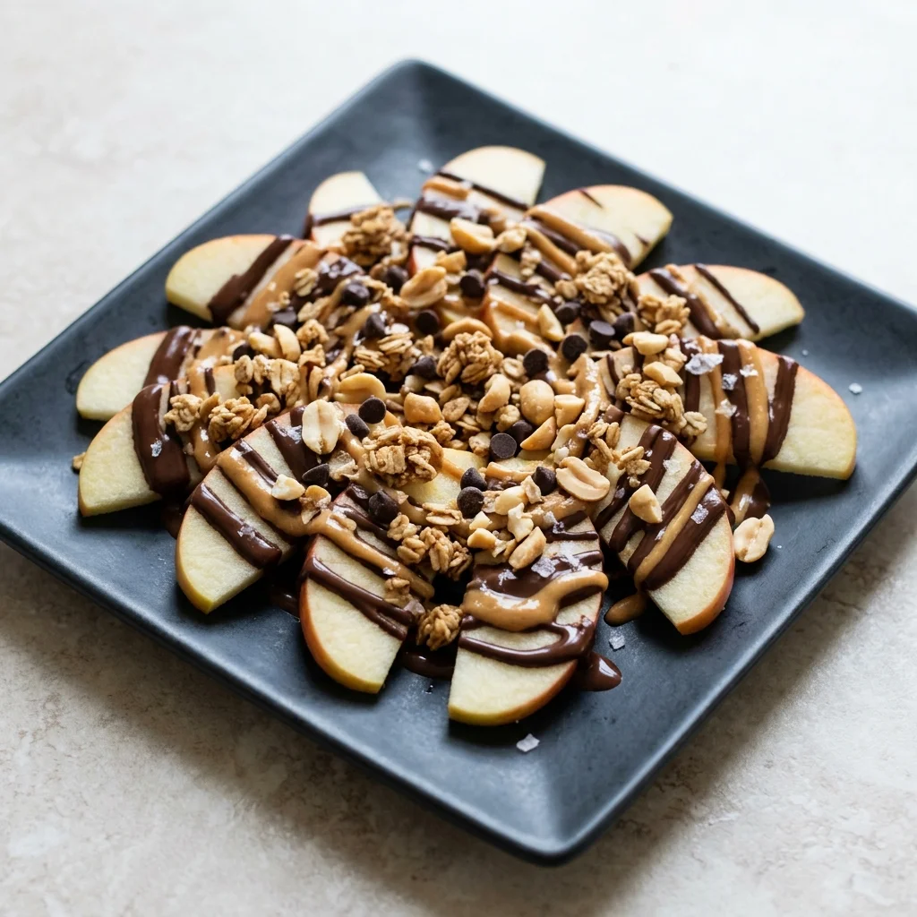 Dairy Free Chocolate Peanut Butter Apple Nachos