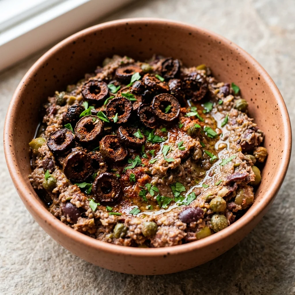 Vegan Crispy Olive Tapenade with Smoked Paprika