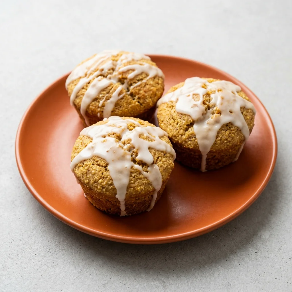 Vegan Corn Muffins with Vanilla Glaze