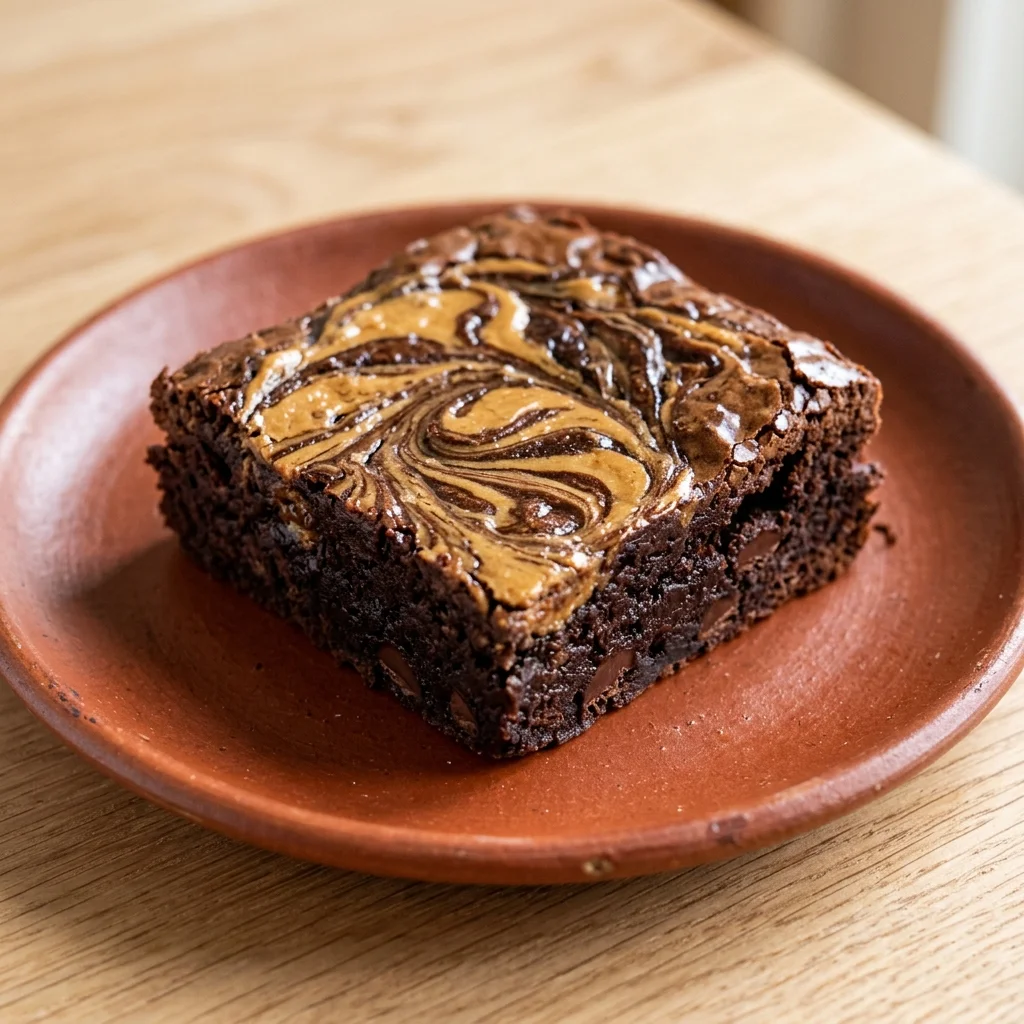Vegan Espresso Swirl Peanut Butter Brownies