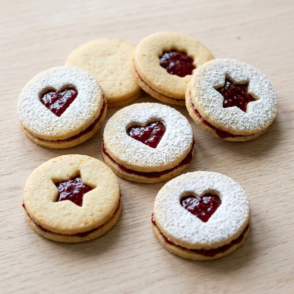 Vegan Orange Raspberry Linzer Cookies