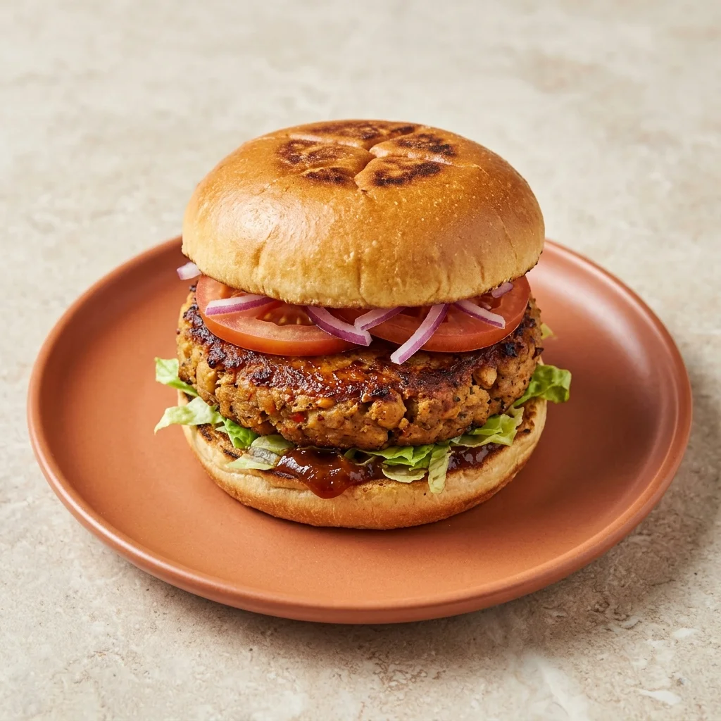 Vegan BBQ Smoked Chickpea Burger