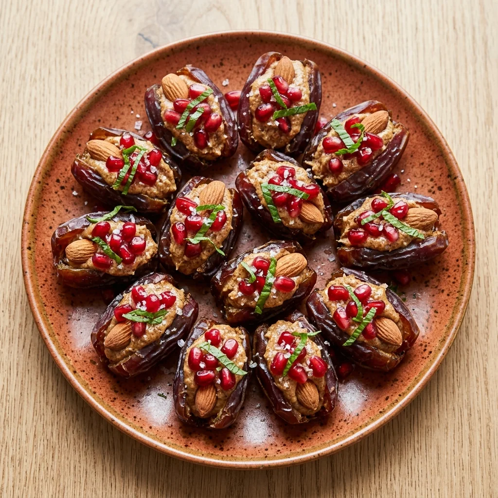 Pomegranate & Mint Almond-Stuffed Dates