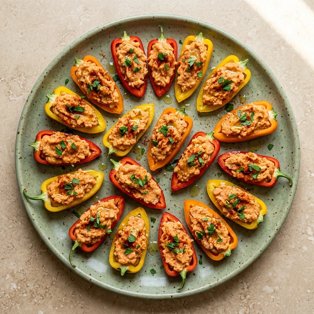 Smoky Paprika White Bean Mini Pepper Cups