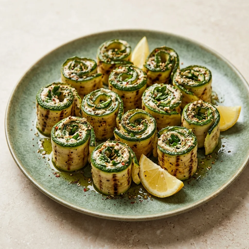 Za'atar-Tahini Zucchini Roll-Ups with Herb Spread