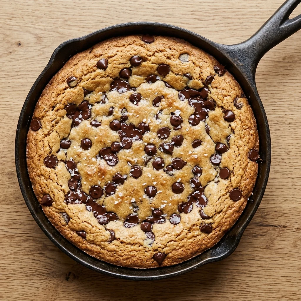 Dark Chocolate Chip Almond Flour Skillet Cookie