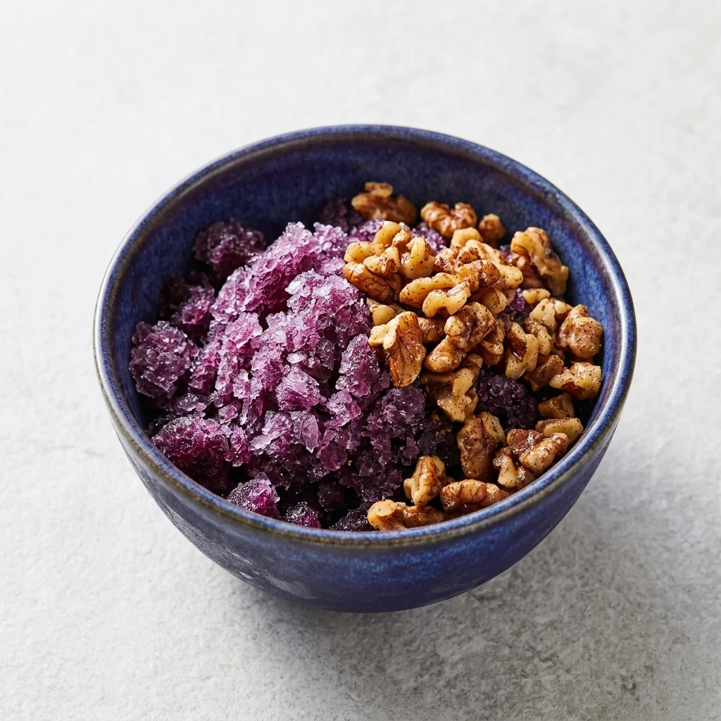 Blueberry Coconut Granita with Cinnamon Walnuts