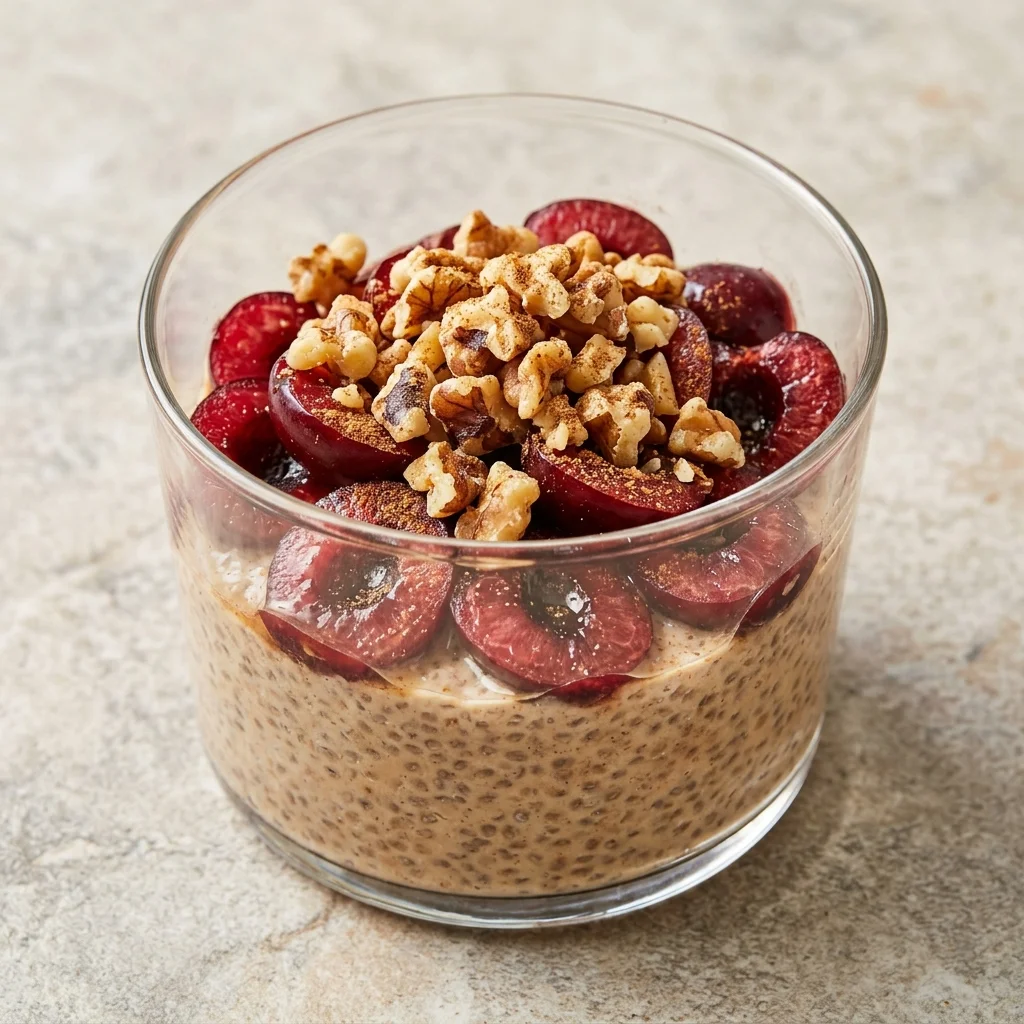 Cinnamon-Walnut Cherry Chia Pudding
