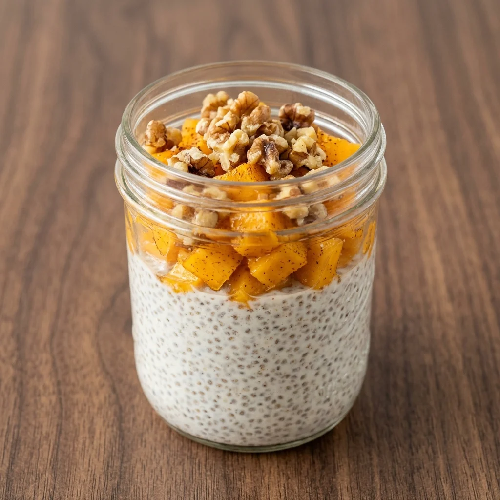 Cinnamon-Walnut Mango Chia Pudding