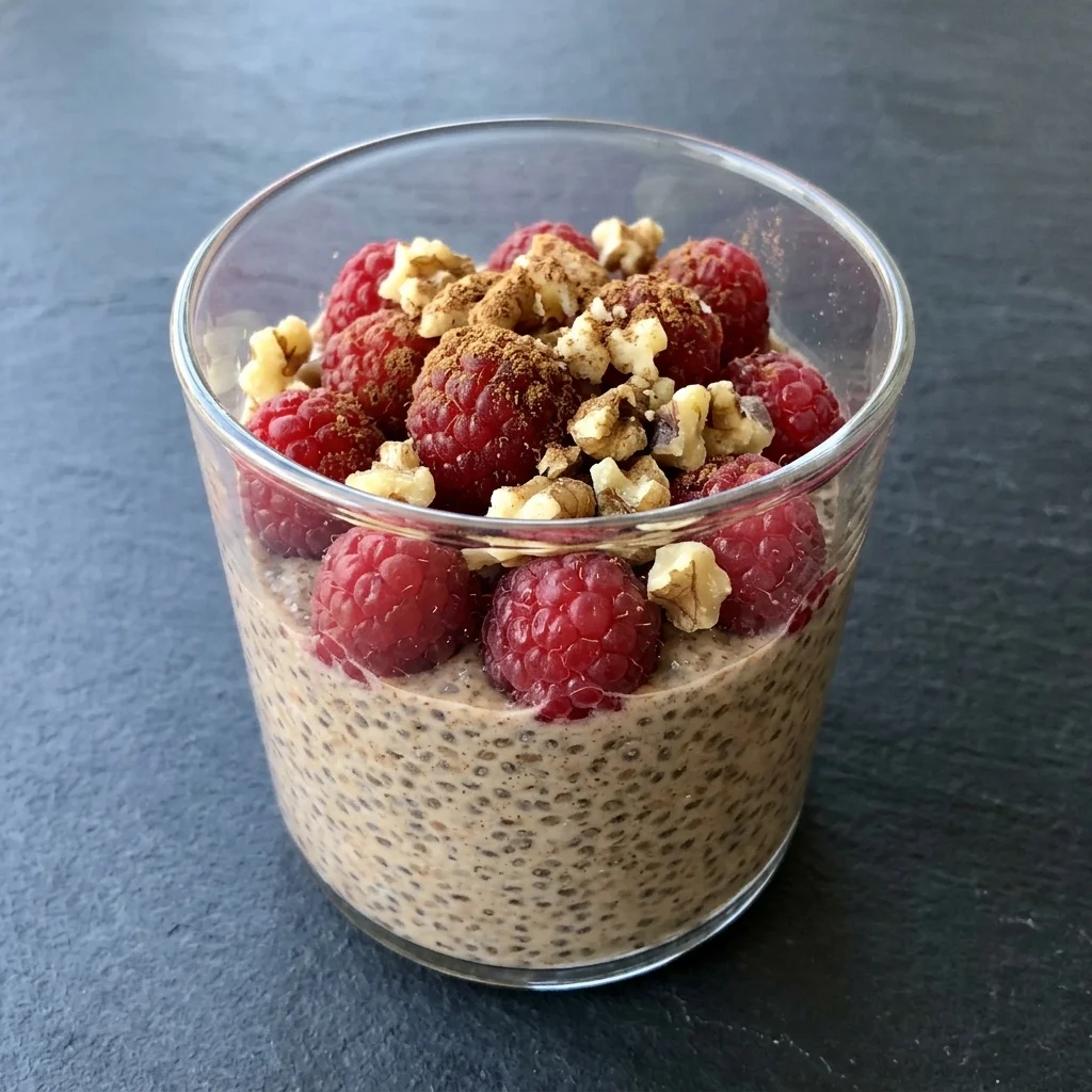 Cinnamon-Walnut Raspberry Chia Pudding