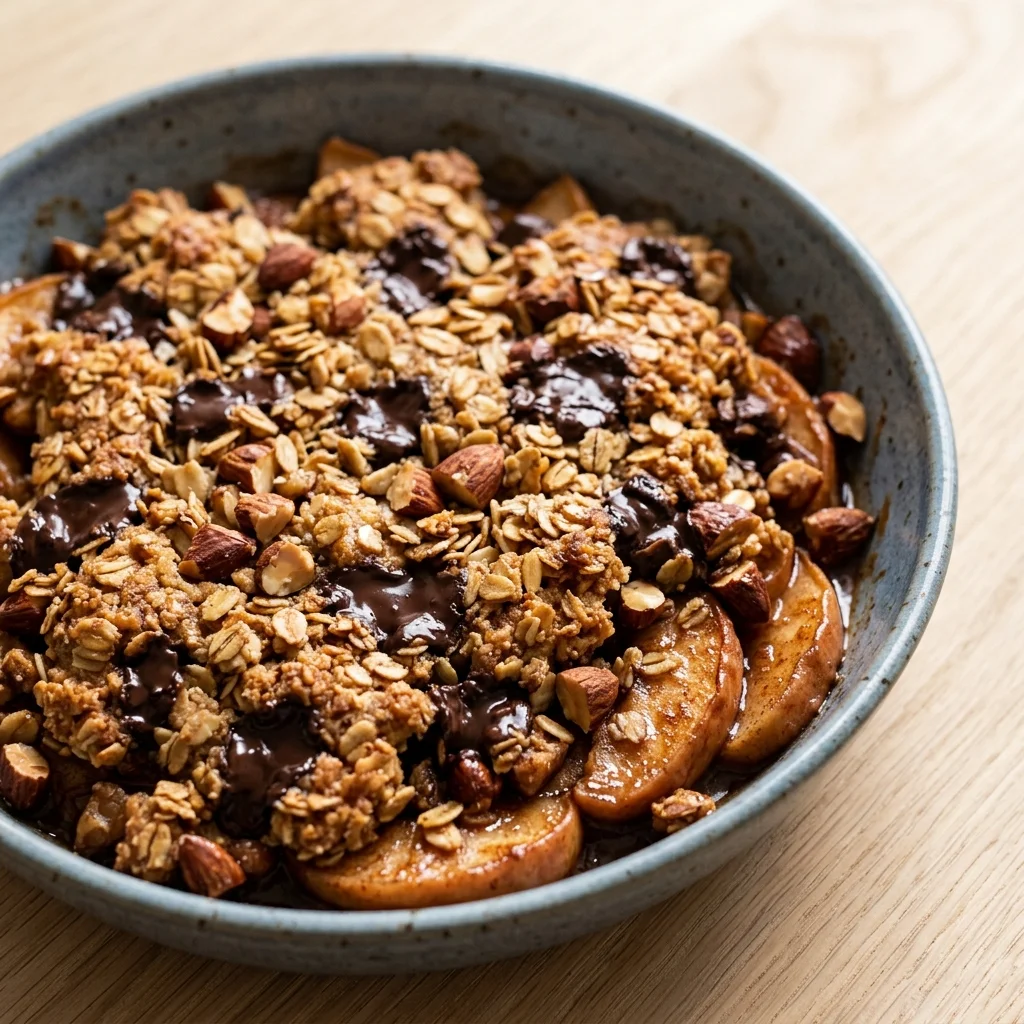Dark Chocolate Almond Apple Crisp