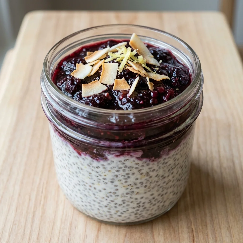 Ginger-Cardamom Blackberry Chia Pudding