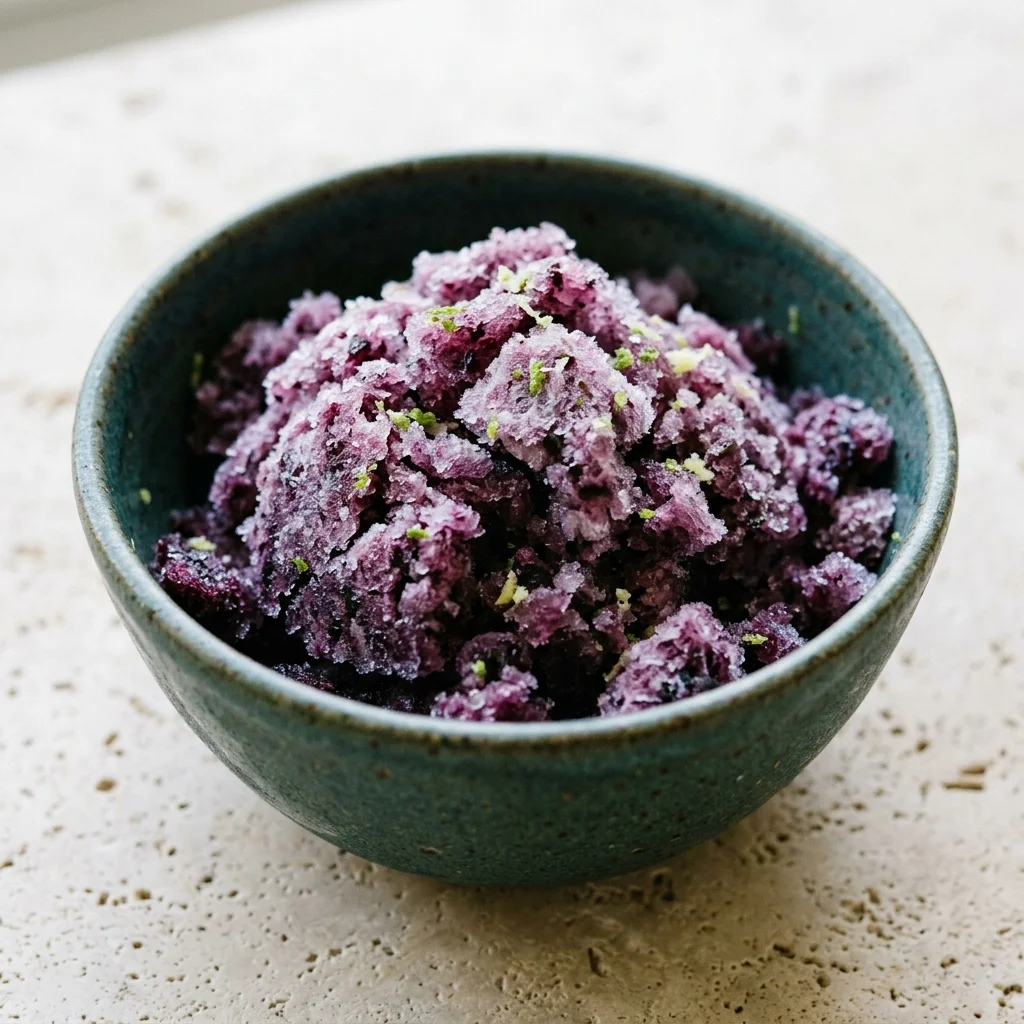 Ginger-Cardamom Blueberry Coconut Granita