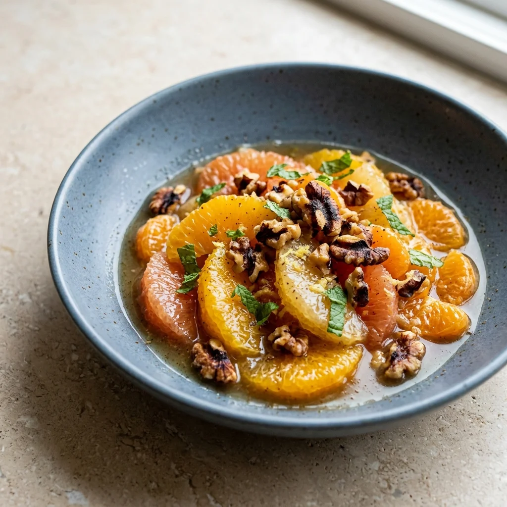 Ginger-Cardamom Citrus Compote with Walnuts