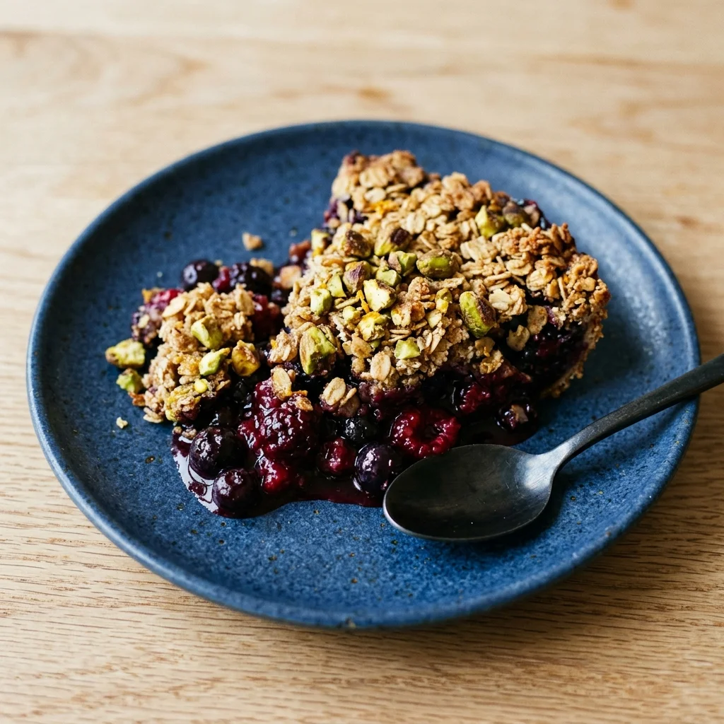 Orange-Pistachio Berry Oat Crisp