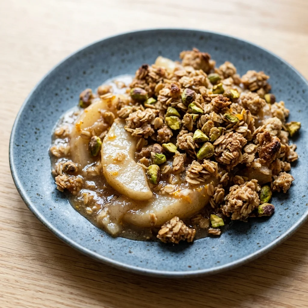 Orange-Pistachio Pear Oat Crisp