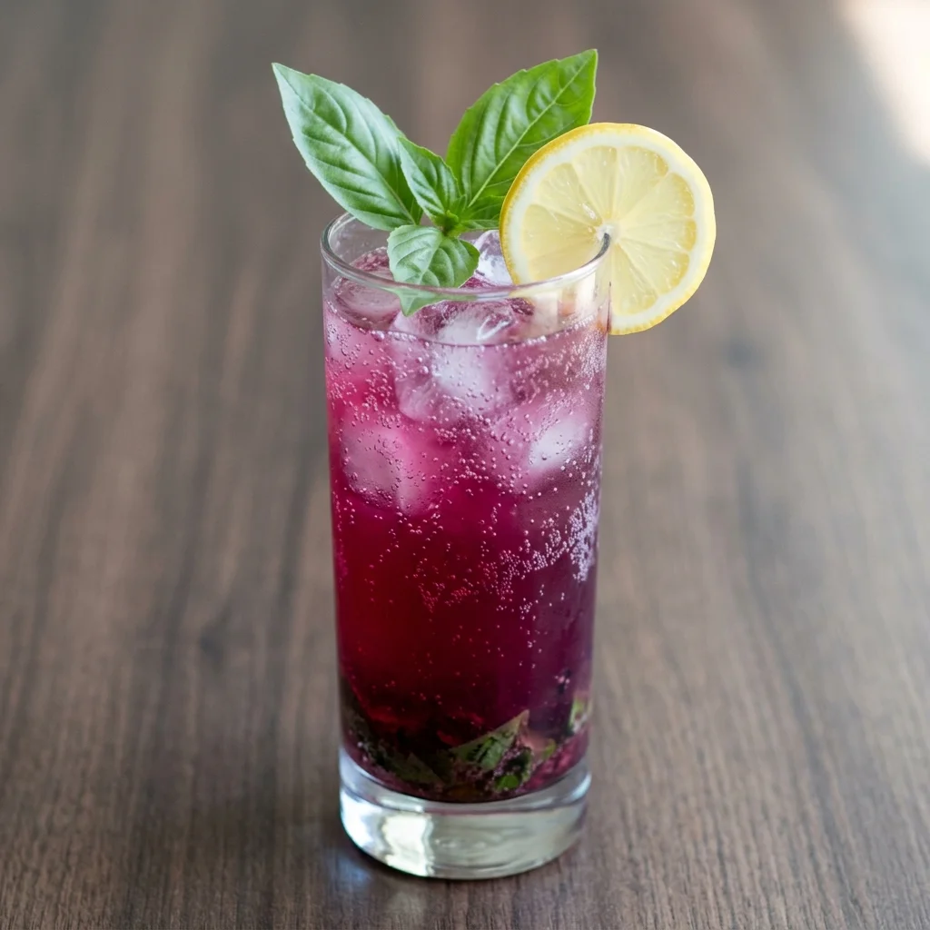 Turmeric-Cinnamon Berry Basil Spritzer