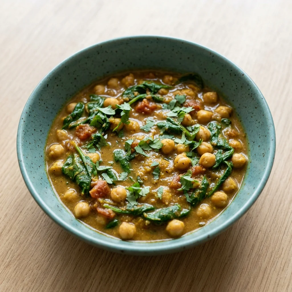Coconut Chickpea and Spinach Curry
