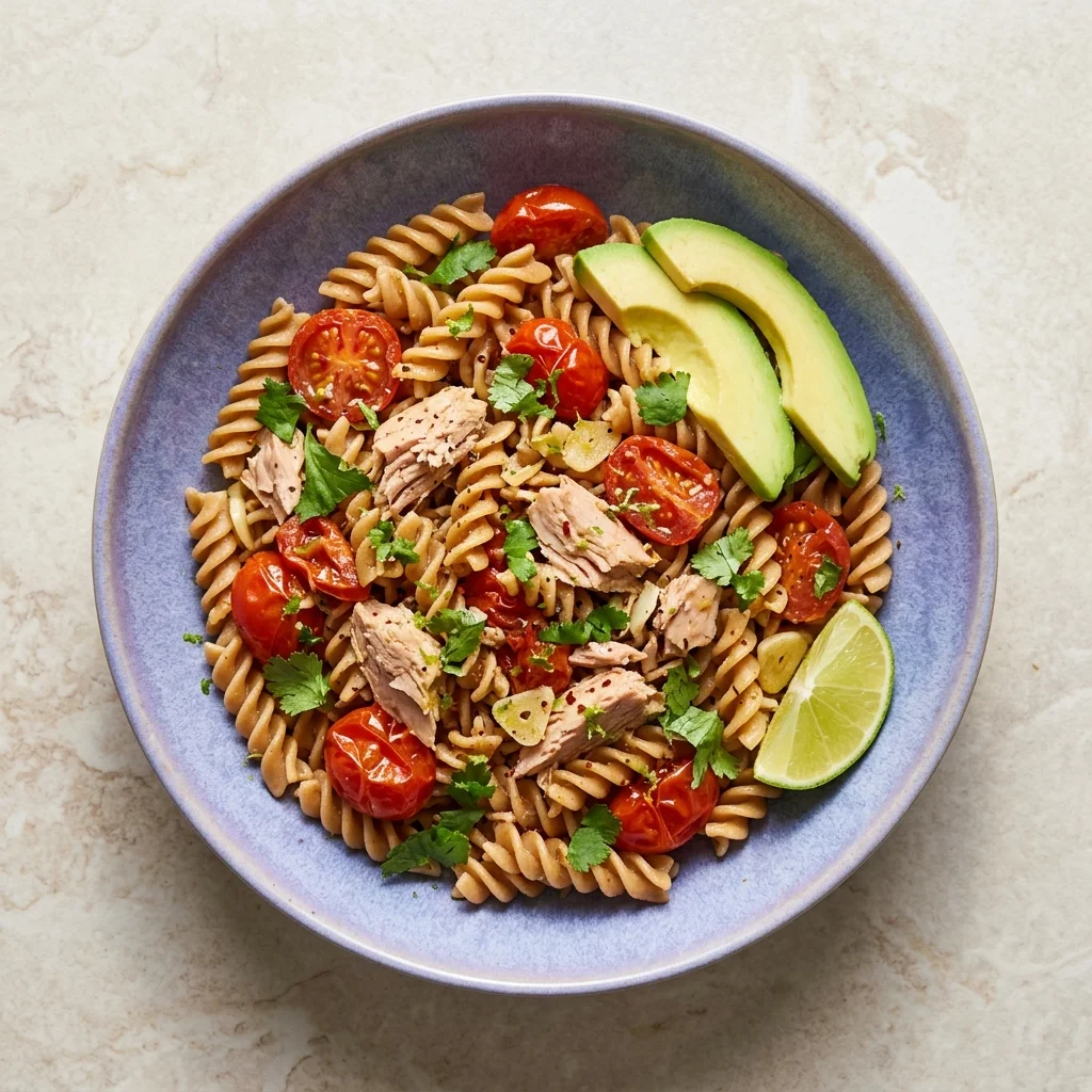 Cilantro-Lime Whole Wheat Pasta with Tuna & Tomatoes