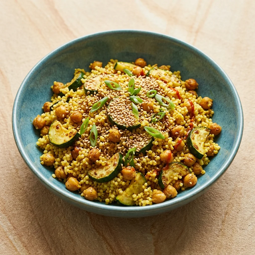Miso-Sesame Millet Pilaf with Chickpeas & Zucchini