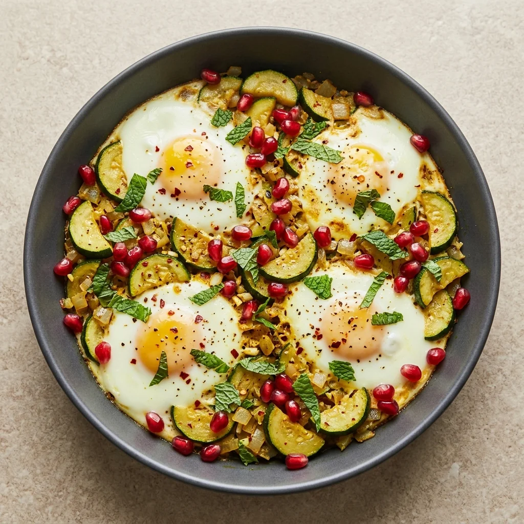 Pomegranate & Mint Egg Bake with Zucchini