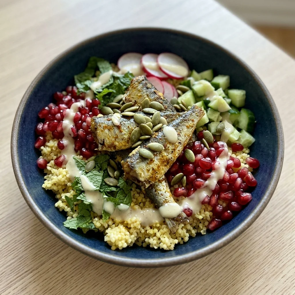 Pomegranate & Mint Sardine Millet Bowl with Radish