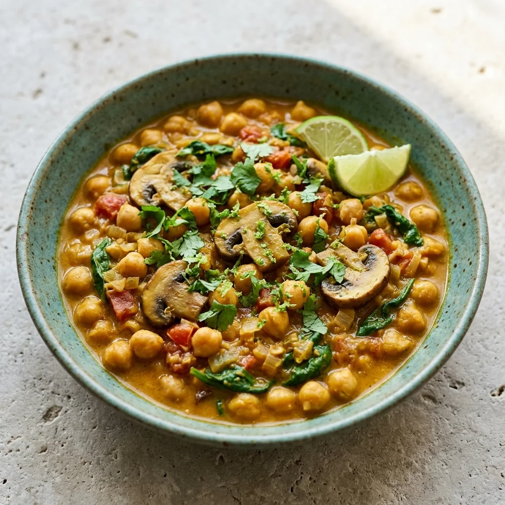 Thai-Inspired Ginger-Lime Chickpea Tagine with Mushrooms