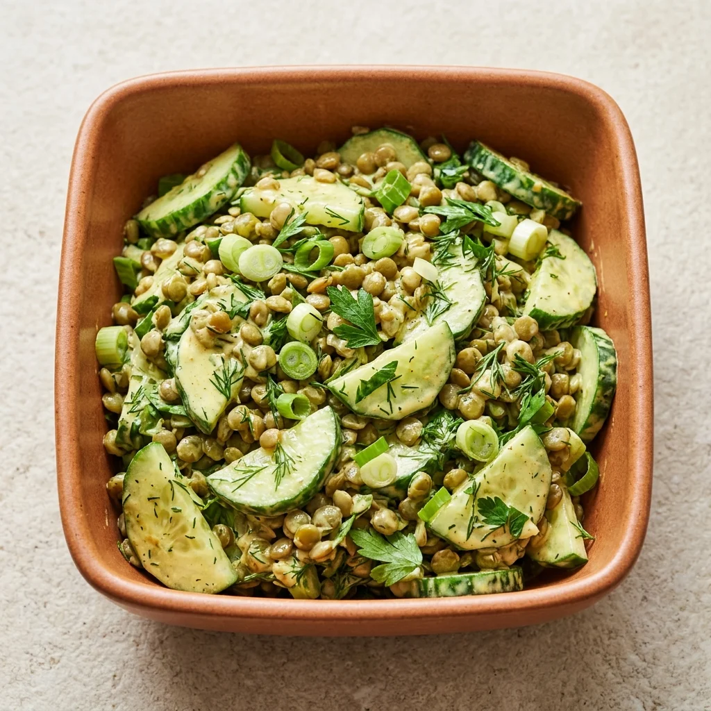 Garlic-Dill Yogurt Lentil Cucumber Salad