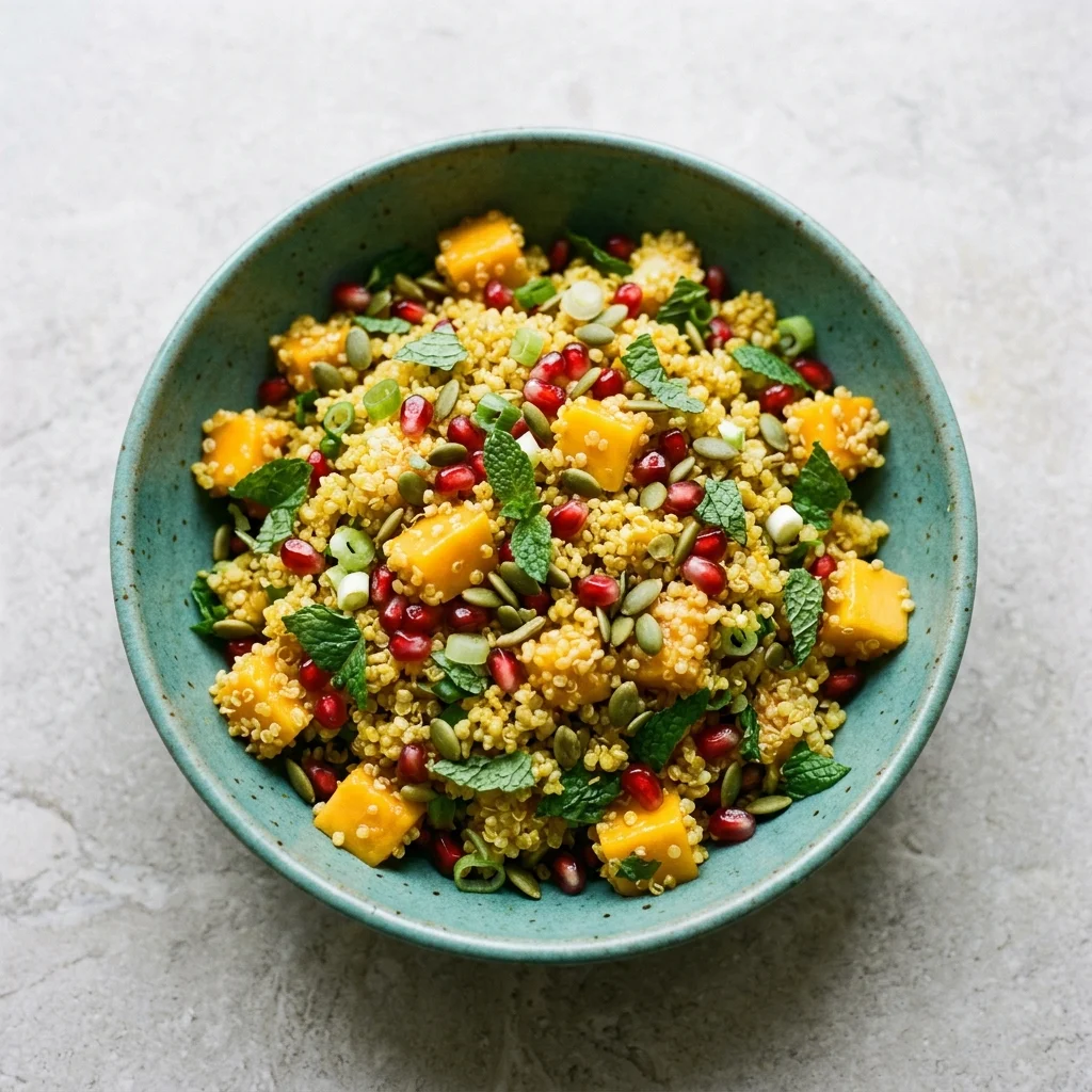 Pomegranate & Mango Quinoa Salad with Mint