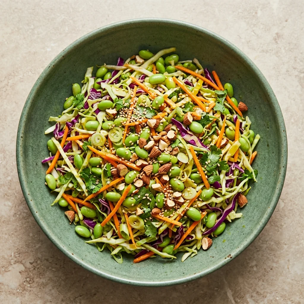 Turmeric-Ginger Edamame Cabbage Salad