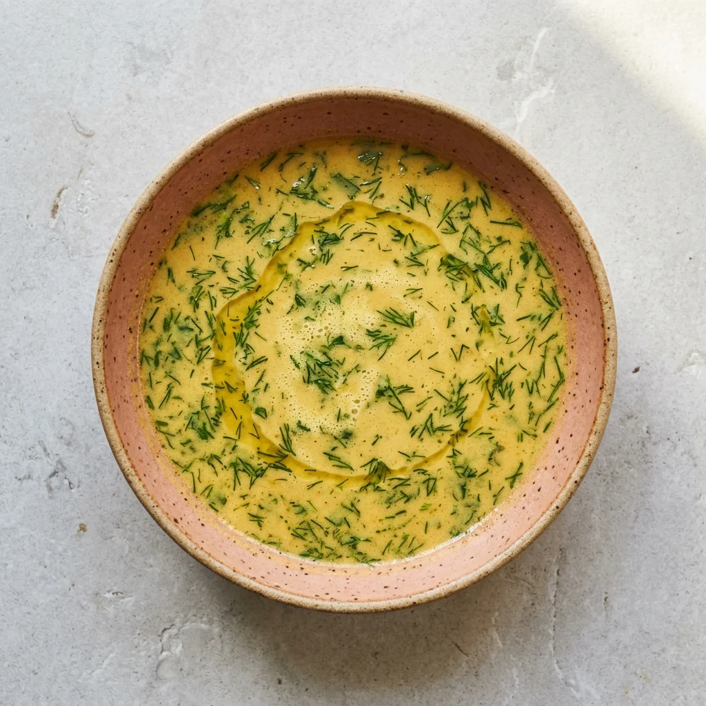 Garlic-Dill Yogurt Vegetable Broth