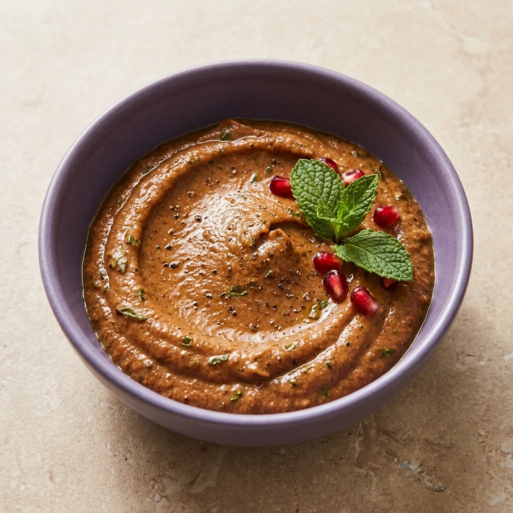 Pomegranate-Mint Roasted Garlic Puree